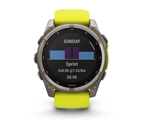 Смарт-часы Garmin Fenix 8, 51 мм, Bluetooth, Yellow/Graphite Silicone Band, желтый/серый — купить в Москве