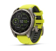 Смарт-часы Garmin Fenix 8, 47 мм, Bluetooth, Solar Sapphire Titanium Yellow, титановый серый с желтым