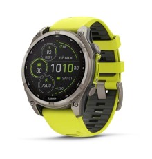 Смарт-часы Garmin Fenix 8, 47 мм, Bluetooth, Solar Sapphire Titanium Yellow, титановый серый с желтым