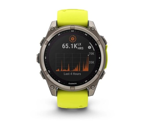 Смарт-часы Garmin Fenix 8, 47 мм, Bluetooth, Solar Sapphire Titanium Yellow, титановый серый с желтым — купить в Москве