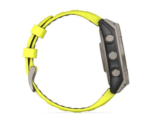 Смарт-часы Garmin Fenix 8, 47 мм, Bluetooth, Solar Sapphire Titanium Yellow, титановый серый с желтым — купить в Москве