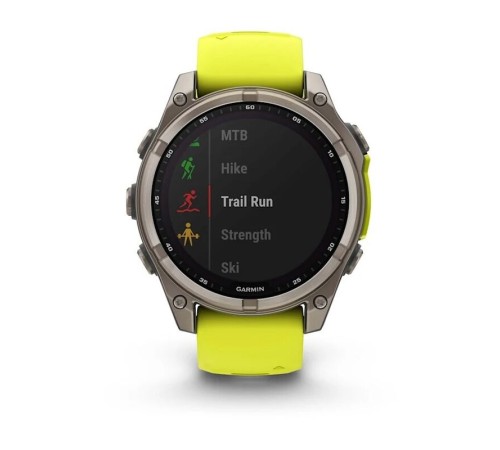 Смарт-часы Garmin Fenix 8, 47 мм, Bluetooth, Solar Sapphire Titanium Yellow, титановый серый с желтым — купить в Москве
