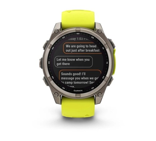 Смарт-часы Garmin Fenix 8, 47 мм, Bluetooth, Solar Sapphire Titanium Yellow, титановый серый с желтым — купить в Москве