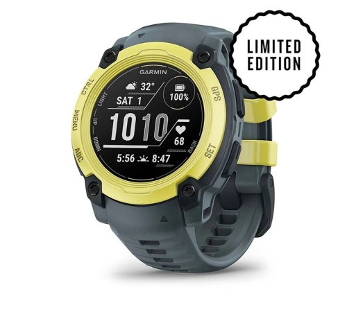Смарт-часы Garmin Instinct E, 40 мм, Bluetooth, Electric Lime with Twilight Band, Лаймовый с серым ремешком — купить в Москве