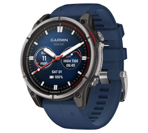 Смарт-часы Garmin QUATIX 8, 47 мм, Bluetooth, Titanium/Blue, Титан/синий — купить в Москве