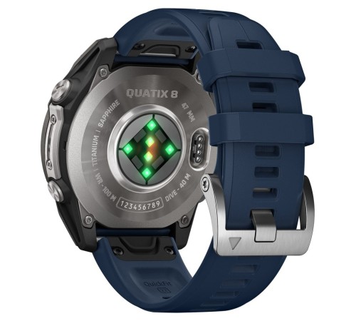 Смарт-часы Garmin QUATIX 8, 47 мм, Bluetooth, Titanium/Blue, Титан/синий — купить в Москве