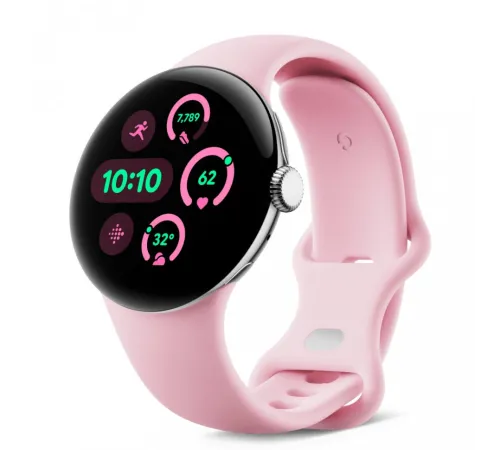 Смарт-часы Google Pixel Watch 3, 41mm, Wi-Fi, Polished Silver, розовый — купить в Москве
