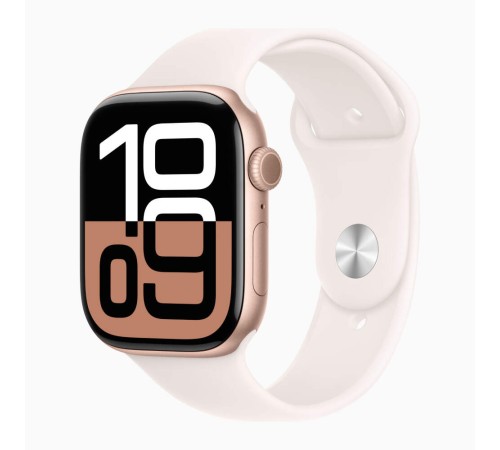 Умные часы Apple Watch Series 10 46mm, Rose Gold Aluminum Case with Sport Band - Light Blush — купить в Москве