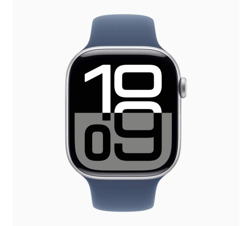 Умные часы Apple Watch Series 10 46mm Silver Aluminum Case with Denim Sport Band (M/L) — купить в Москве