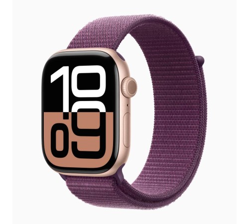 Смарт-часы Apple Watch Series 10 46mm, Rose Gold Aluminum Case with Sport Loop - Plum — купить в Москве