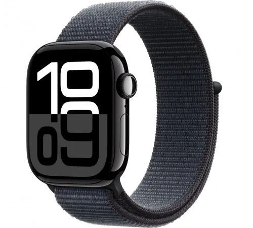 Смарт-часы Apple Watch Series 10 Sport Loop, 42 мм, Bluetooth, Jet Black, черный — купить в Москве