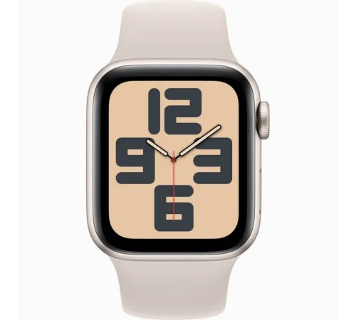 Смарт-часы Apple Watch SE 2023 (M/L), 44 мм, Bluetooth, Starlight, золотистый — купить в Москве