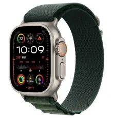 Смарт-часы Apple Watch Ultra 2, 49 мм, LTE, Natural Titanium, титановый корпус натурального цвета с ремешком Dark Green Alpine Loop (L)