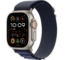 Смарт-часы Apple Watch Ultra 2, 49 мм, LTE, Natural Titanium, титановый корпус натурального цвета с ремешком Navy Alpine Loop (L)
