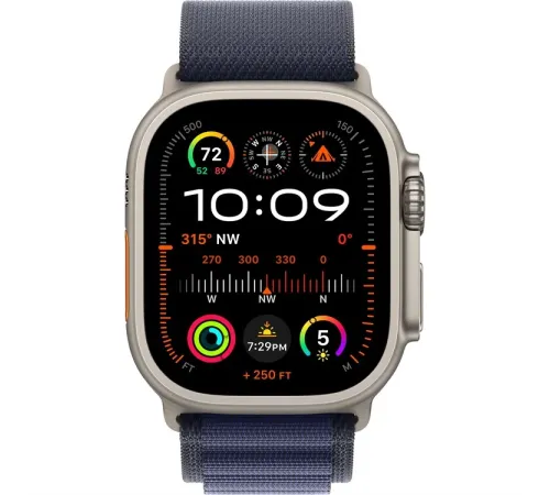 Смарт-часы Apple Watch Ultra 2, 49 мм, LTE, Natural Titanium, титановый корпус натурального цвета с ремешком Navy Alpine Loop (L) — купить в Москве