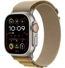 Смарт-часы Apple Watch Ultra 2, 49 мм, LTE, Natural Titanium, титановый корпус натурального цвета с ремешком Tan Alpine Loop (L)