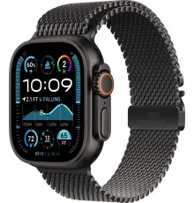 Смарт-часы Apple Watch Ultra 2 2024, 49 мм, LTE, Black Titanium Case with Black Titanium Milanese Loop (M), черный титан с черным титановым ремешком
