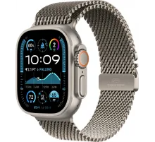 Смарт-часы Apple Watch Ultra 2 2024, 49 мм, LTE, Natural Titanium Case with Natural Titanium Milanese Loop (L), серый титан с серым титановым ремешком