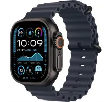 Смарт-часы Apple Watch Ultra 2 2024, 49 мм, LTE, Black Titanium Case with Navy Ocean Band, черный титан с темно-синим ремешком