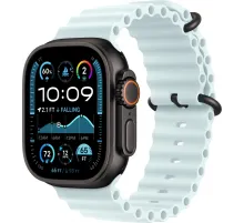 Смарт-часы Apple Watch Ultra 2 2024, 49 мм, LTE, Black Titanium Case with Ice Blue Ocean Band, черный титан с голубым ремешком