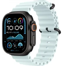 Смарт-часы Apple Watch Ultra 2 2024, 49 мм, LTE, Black Titanium Case with Ice Blue Ocean Band, черный титан с голубым ремешком