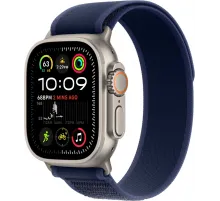 Смарт-часы Apple Watch Ultra 2, 49 мм, LTE, Natural Titanium, титановый корпус натурального цвета с ремешком Blue Trail Loop (S/M)