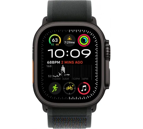 Смарт-часы Apple Watch Ultra 2 2024, 49 мм, LTE, Black Titanium Case with Black Trail Loop (M/L), черный титан с черным ремешком — купить в Москве