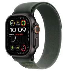 Смарт-часы Apple Watch Ultra 2 2024, 49 мм, LTE, Black Titanium Case with Green Trail Loop (S/M), черный титан с зеленым ремешком