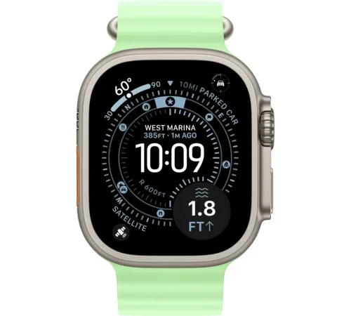 Смарт-часы Apple Watch Ultra 3, 49 мм, LTE, Neon Green, серый титан — купить в Москве