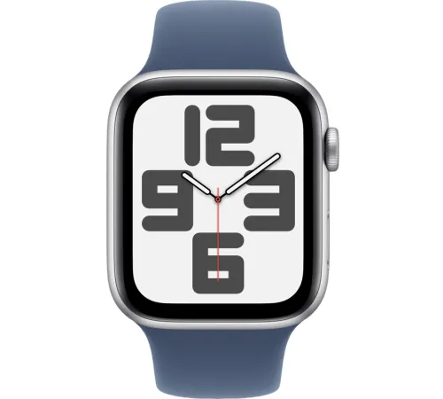 Смарт-часы Apple Watch SE 2024 (M/L), 44mm, Bluetooth, Silver/Denim, серебристый/джинсовый — купить в Москве