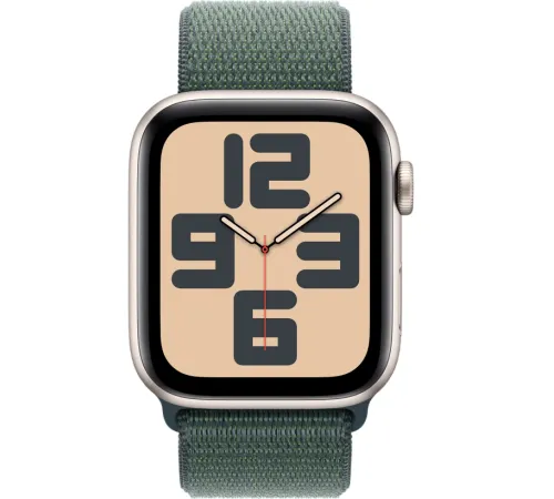 Смарт-часы Apple Watch SE 2024 40mm, Bluetooth, Starlight/Lake Green, золотистый/зеленый — купить в Москве